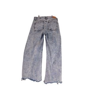 Avec Les Filles distressed baggies 100% cotton size 29 Baggy destroyed hem blue